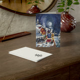 Winter Seaside Cottage Greeting Card