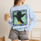 Capricorn Whimsical Crow Crewneck Sweatshirt