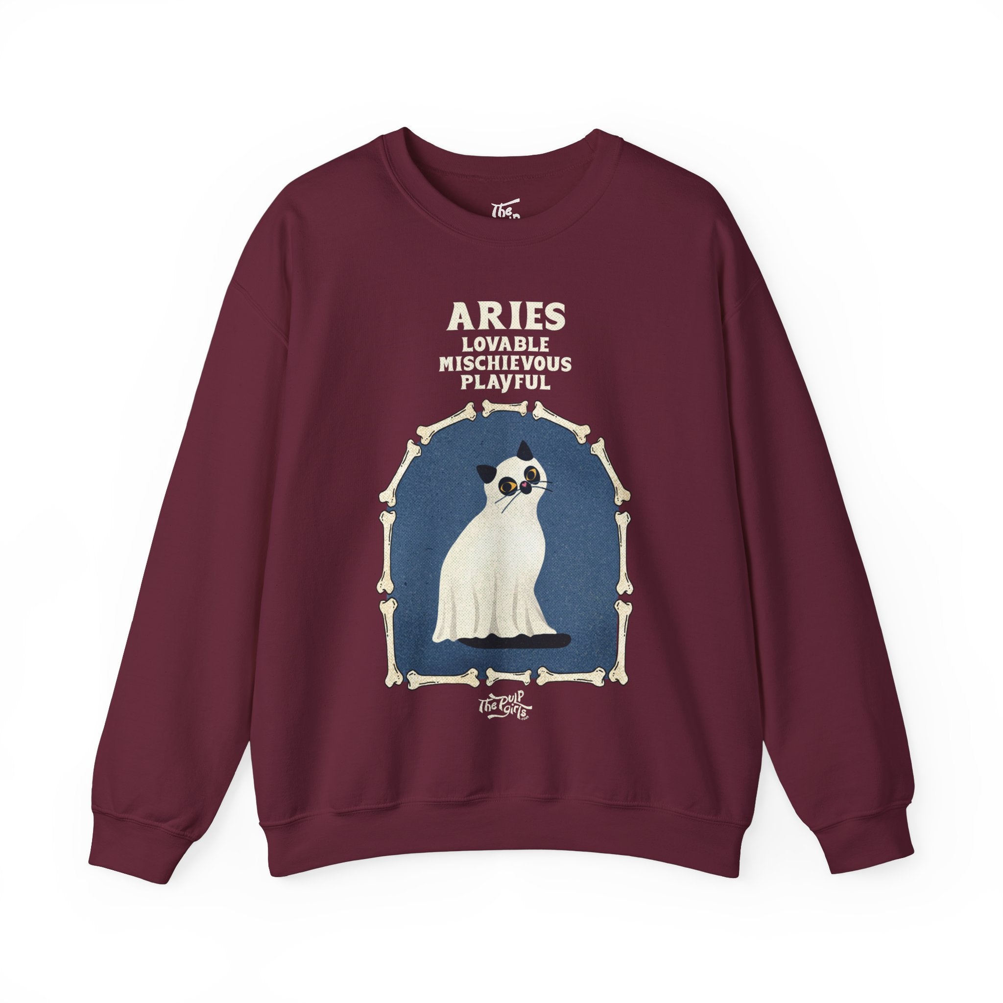 Aries Halloween Cat Astrology Crewneck