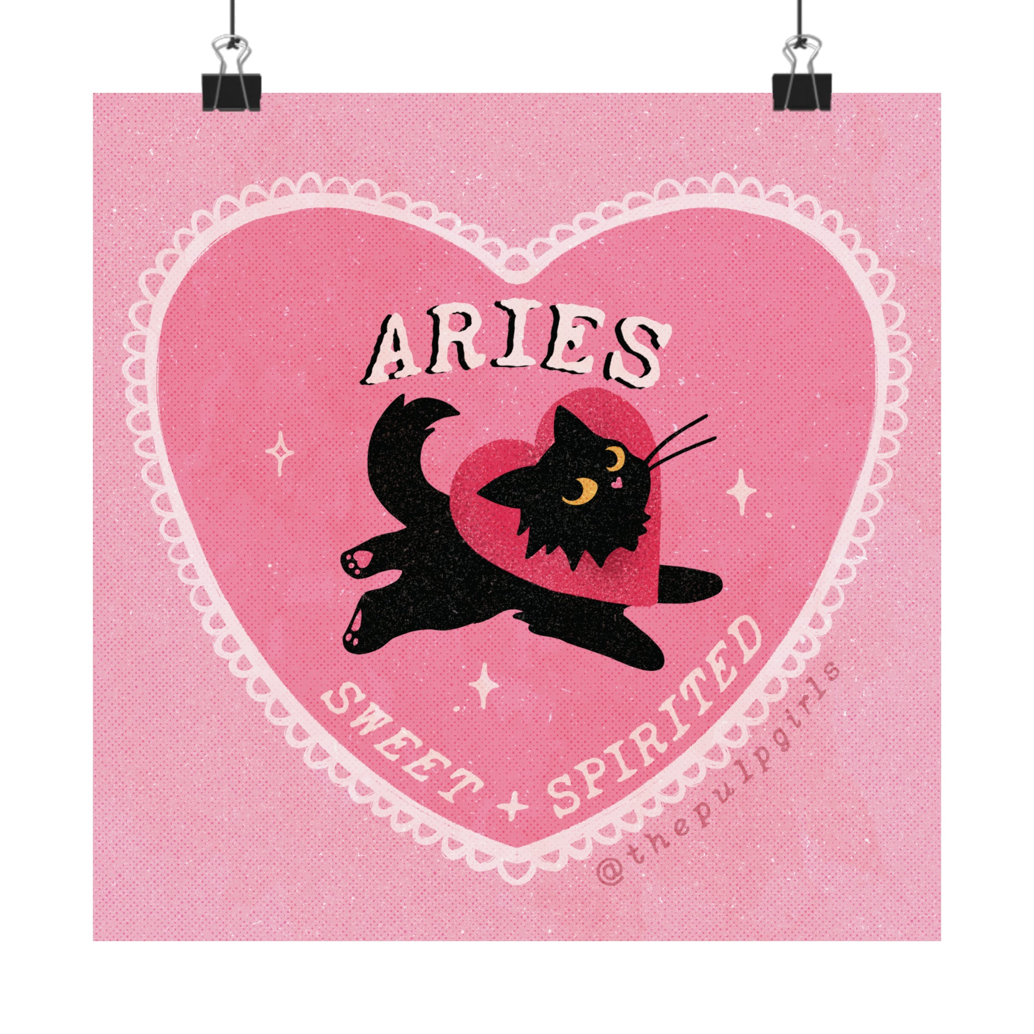 Aries Love Cat Art Print