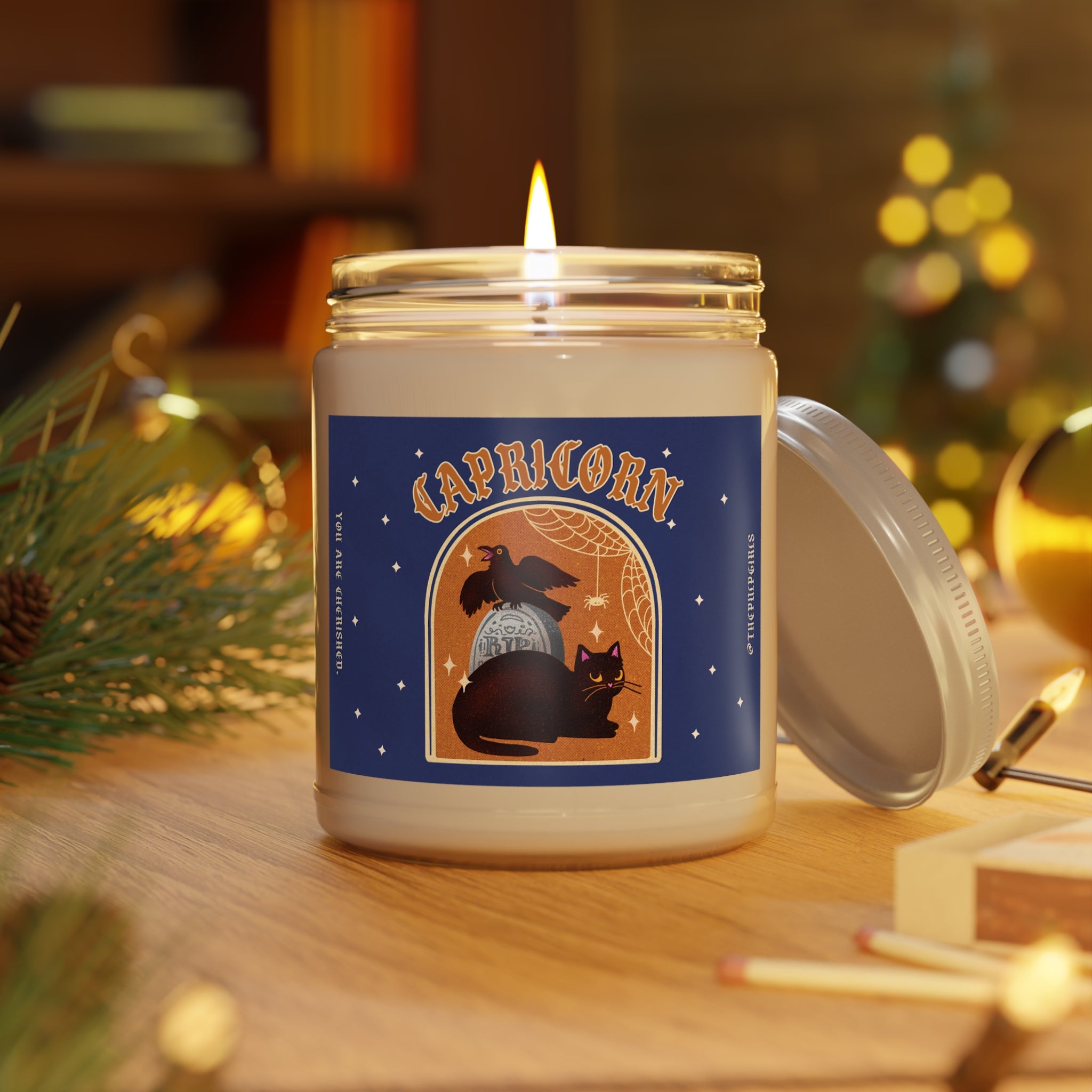 Capricorn Spooky Cat Astrology Candle