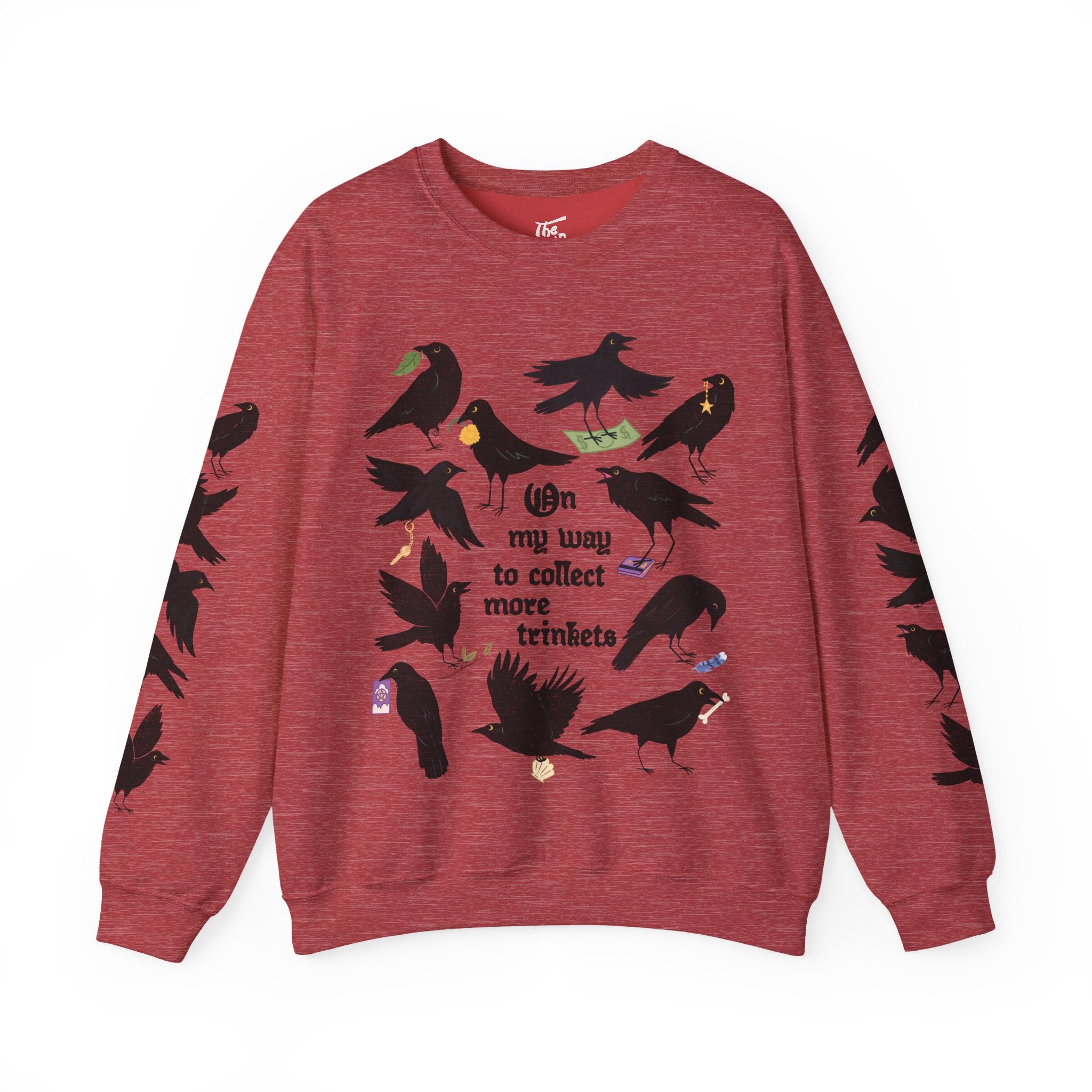 On My Way To Collect More Trinkets Crow Crewneck Sweatshirt