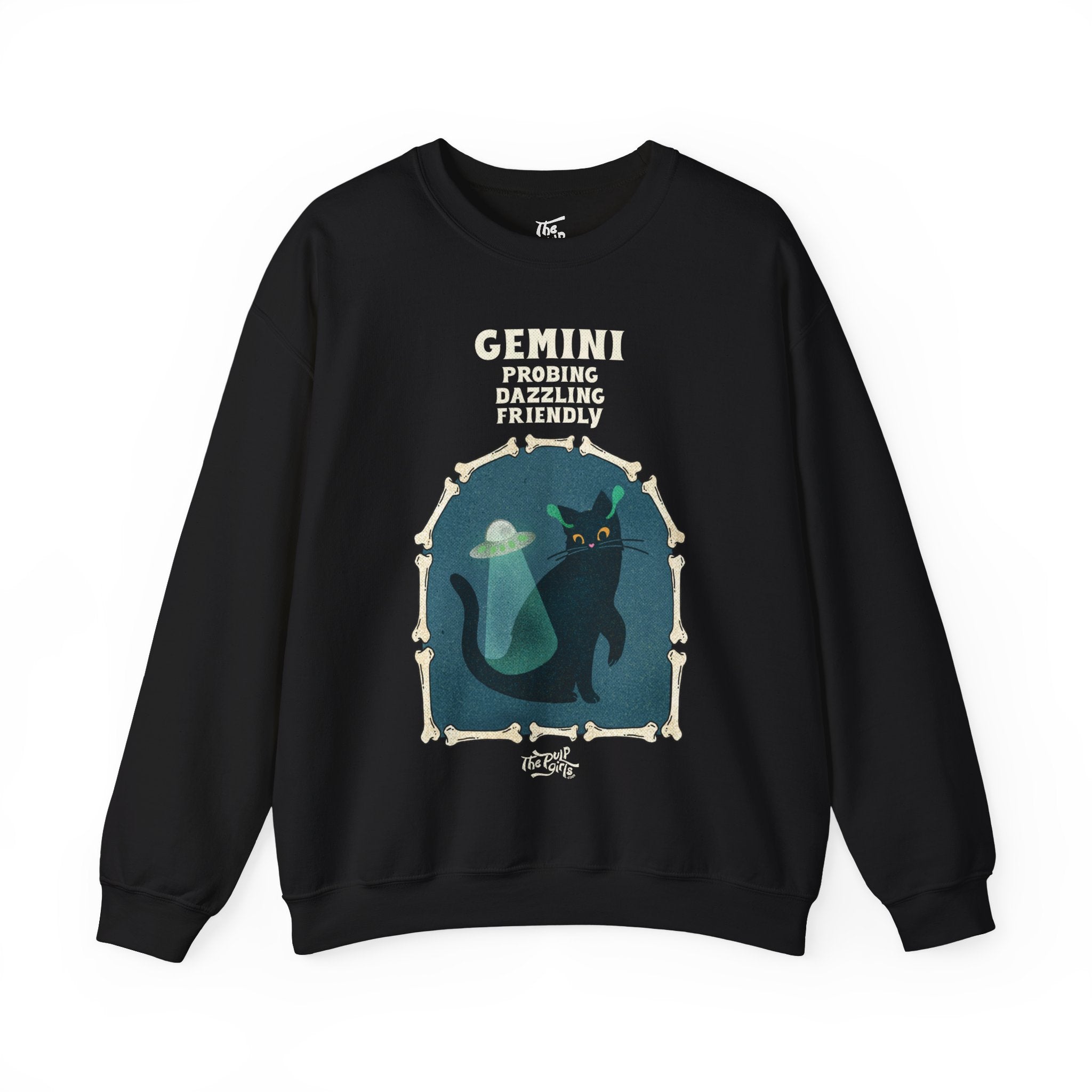 Gemini Halloween Cat Astrology Crewneck