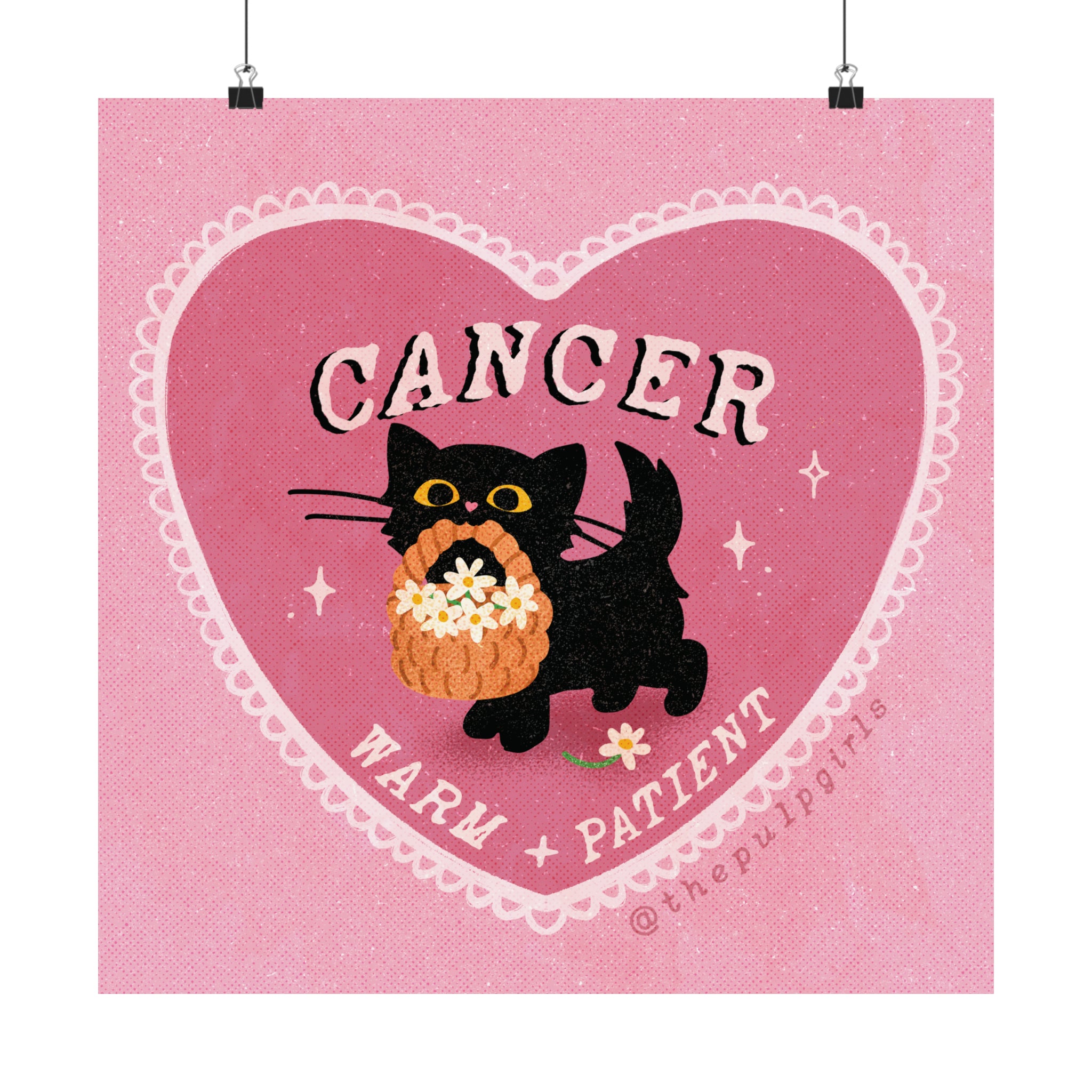 Cancer Love Cat Art Print