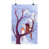 Purple Bird and Fairy Poster