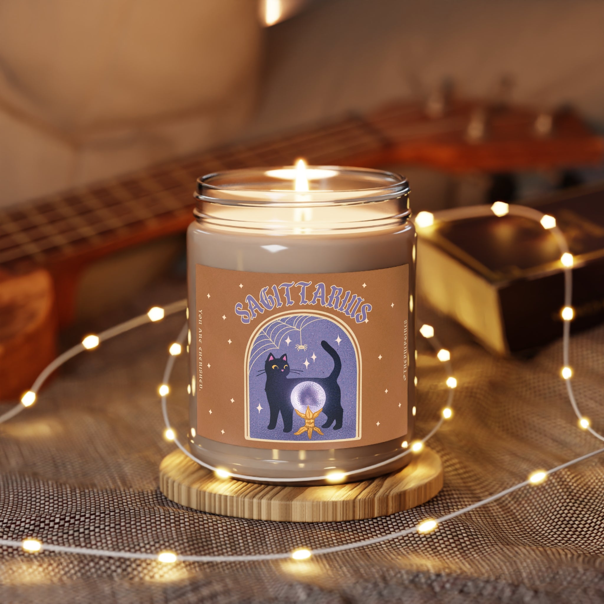 Sagittarius Spooky Cat Astrology Candle