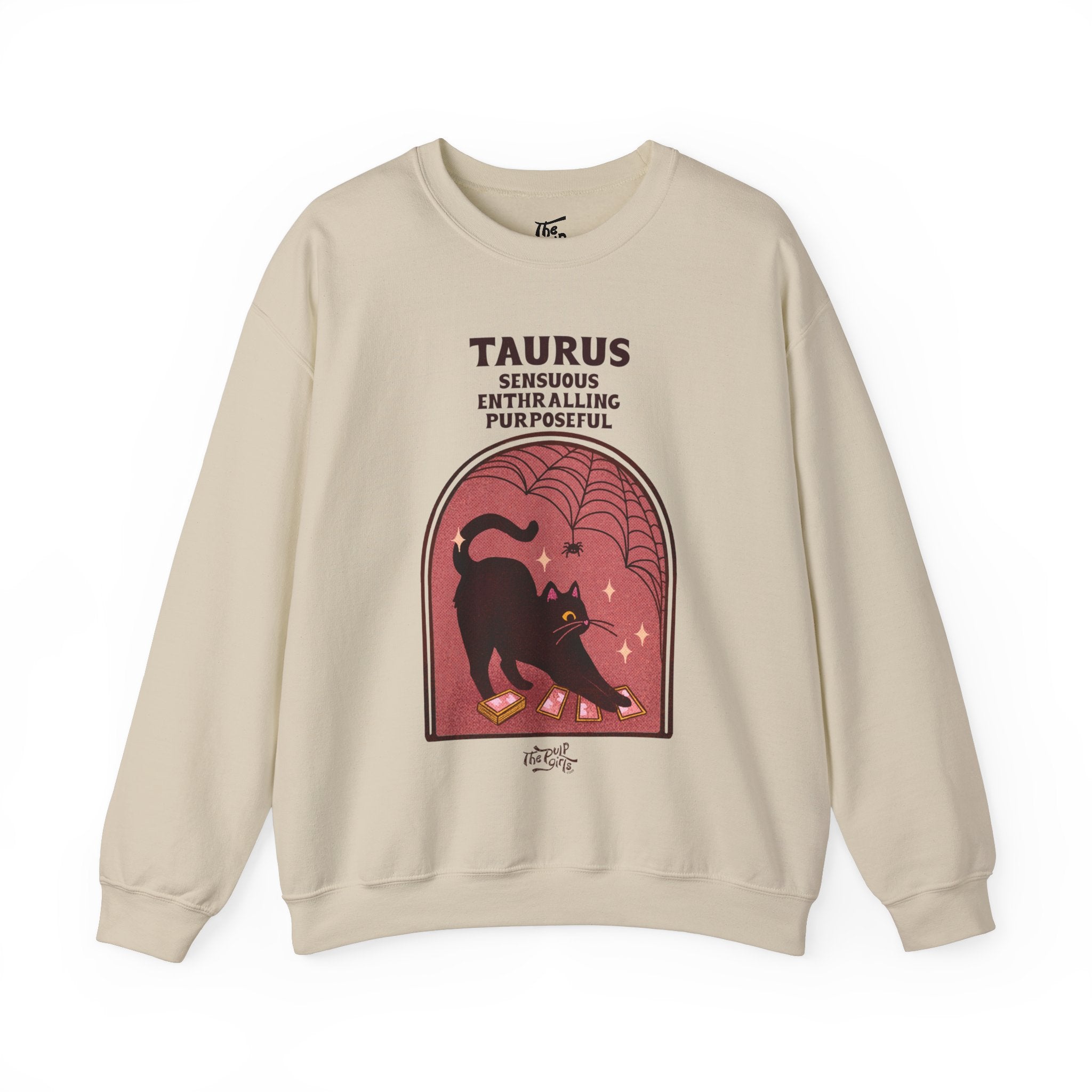 Spooky Taurus Cat Astrology Crewneck