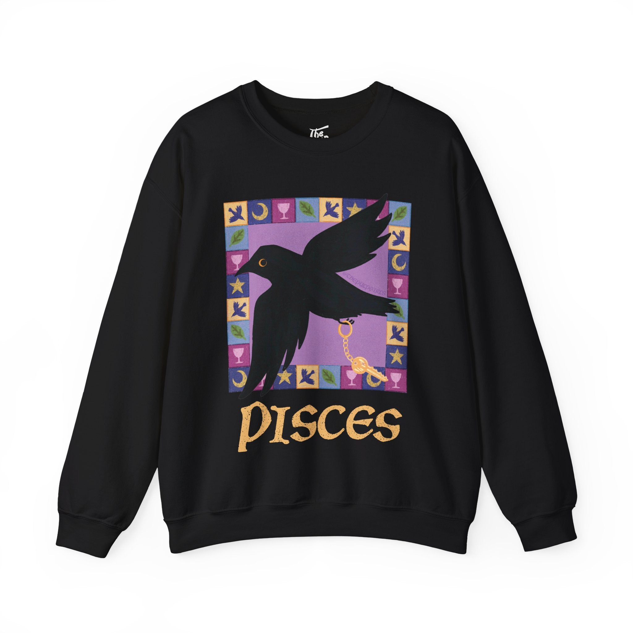 Pisces Whimsical Crow Crewneck Sweatshirt