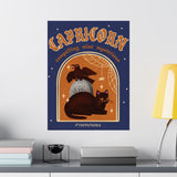 Capricorn Spooky Cat Astrology Art Print