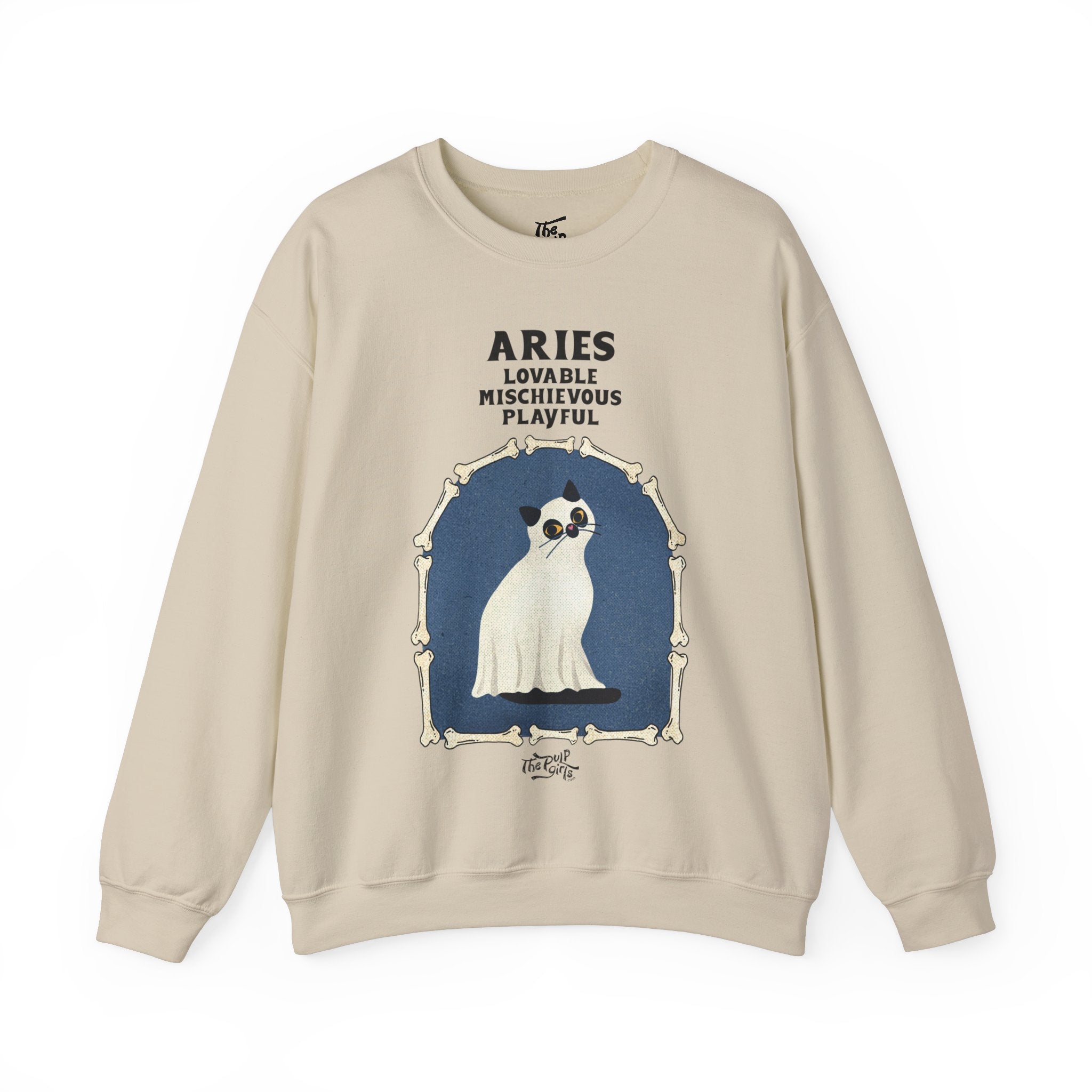 Aries Halloween Cat Astrology Crewneck