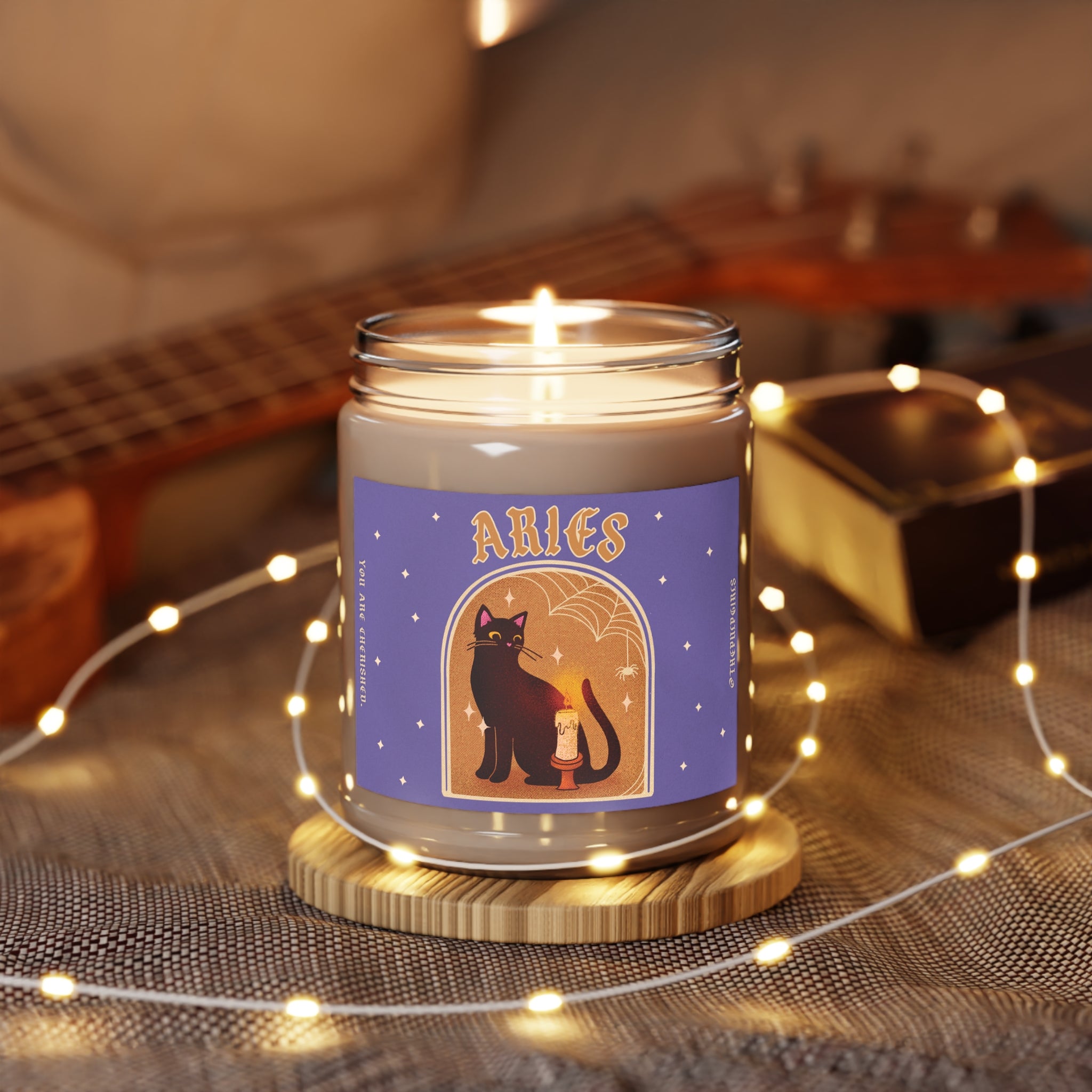 Aries Spooky Cat Astrology Candle