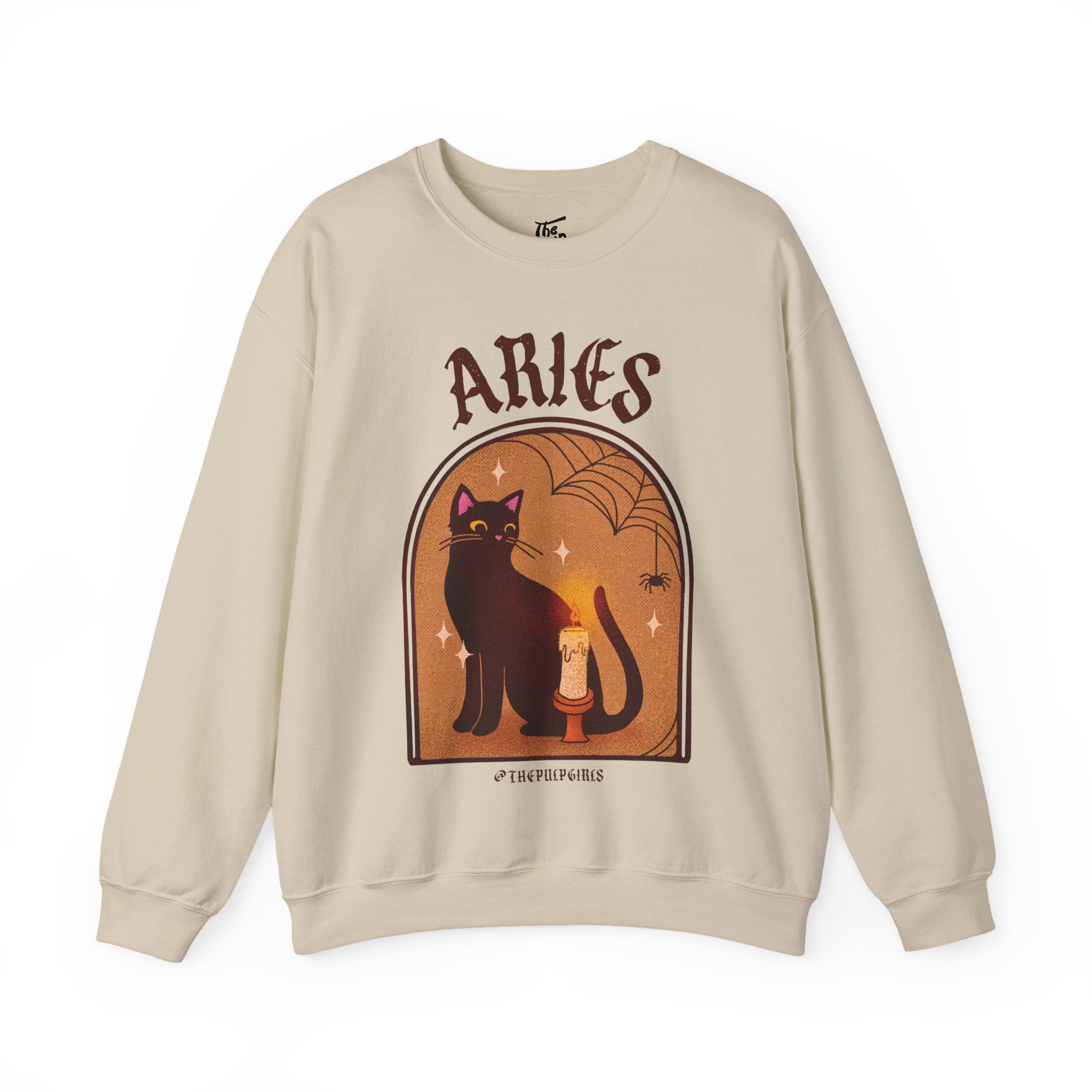 Aries Spooky Cat Astrology Crewneck
