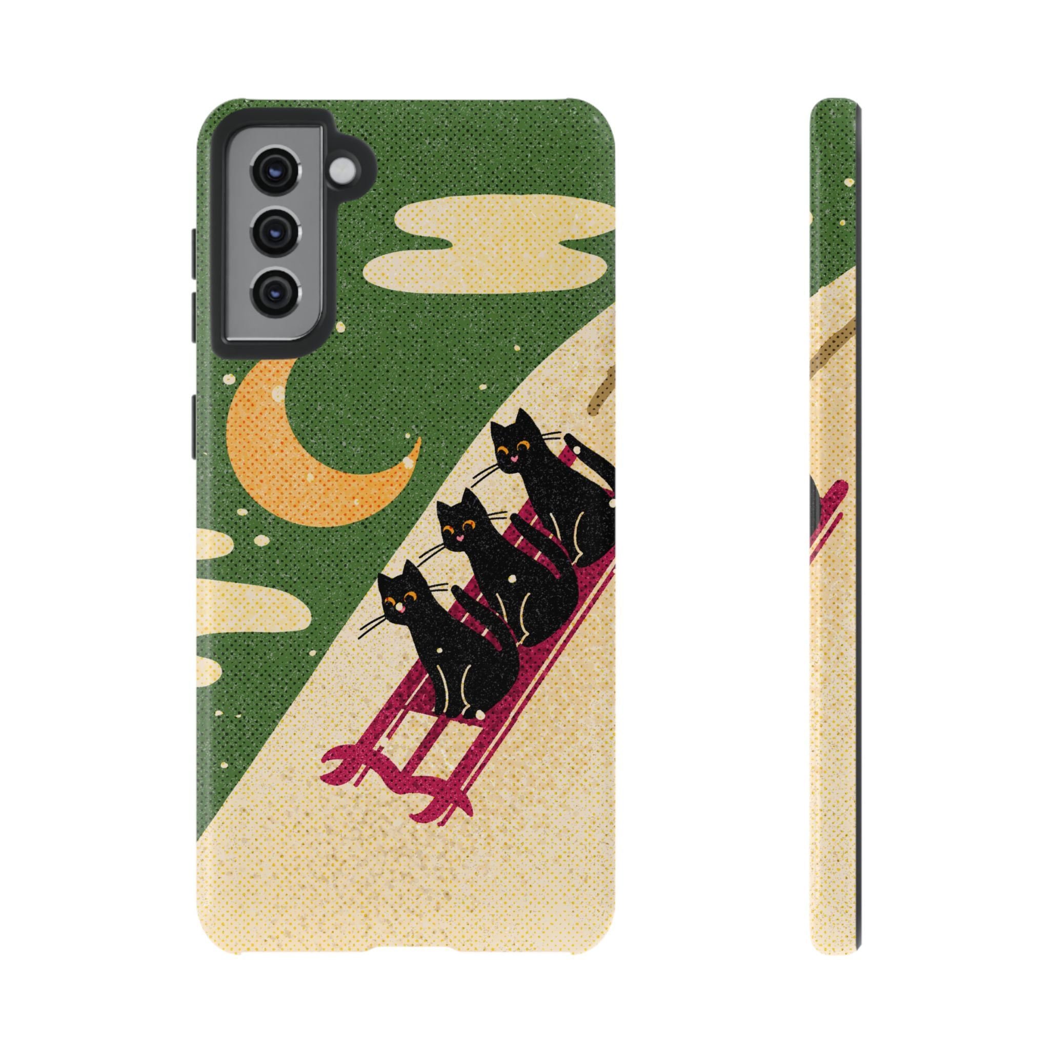 Sledding Kitties Phone Case