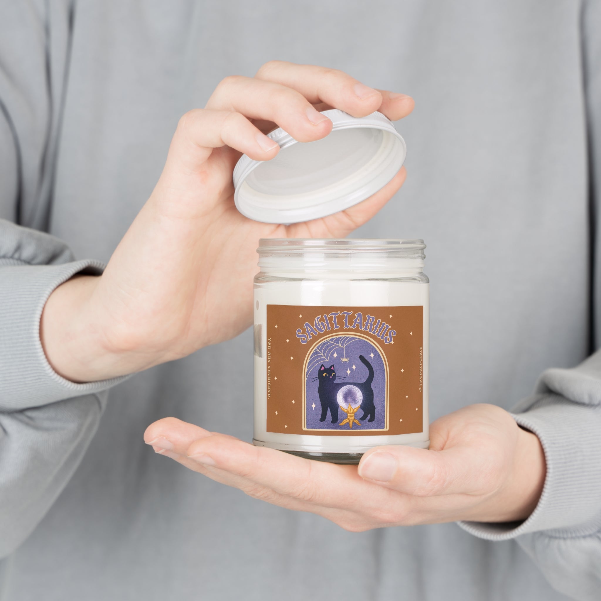 Sagittarius Spooky Cat Astrology Candle