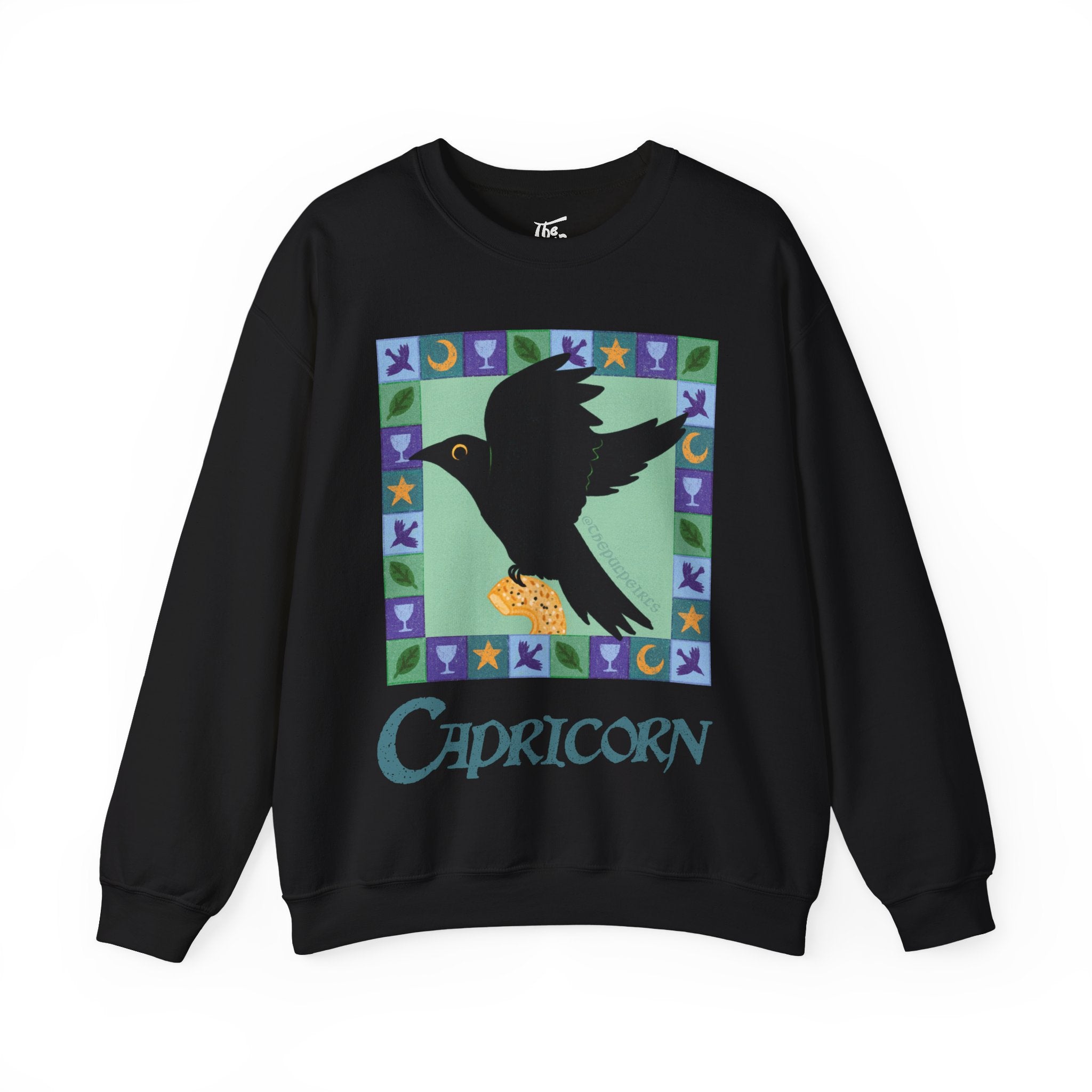 Capricorn Whimsical Crow Crewneck Sweatshirt