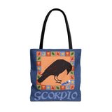 Scorpio Whimsical Crow Tote Bag