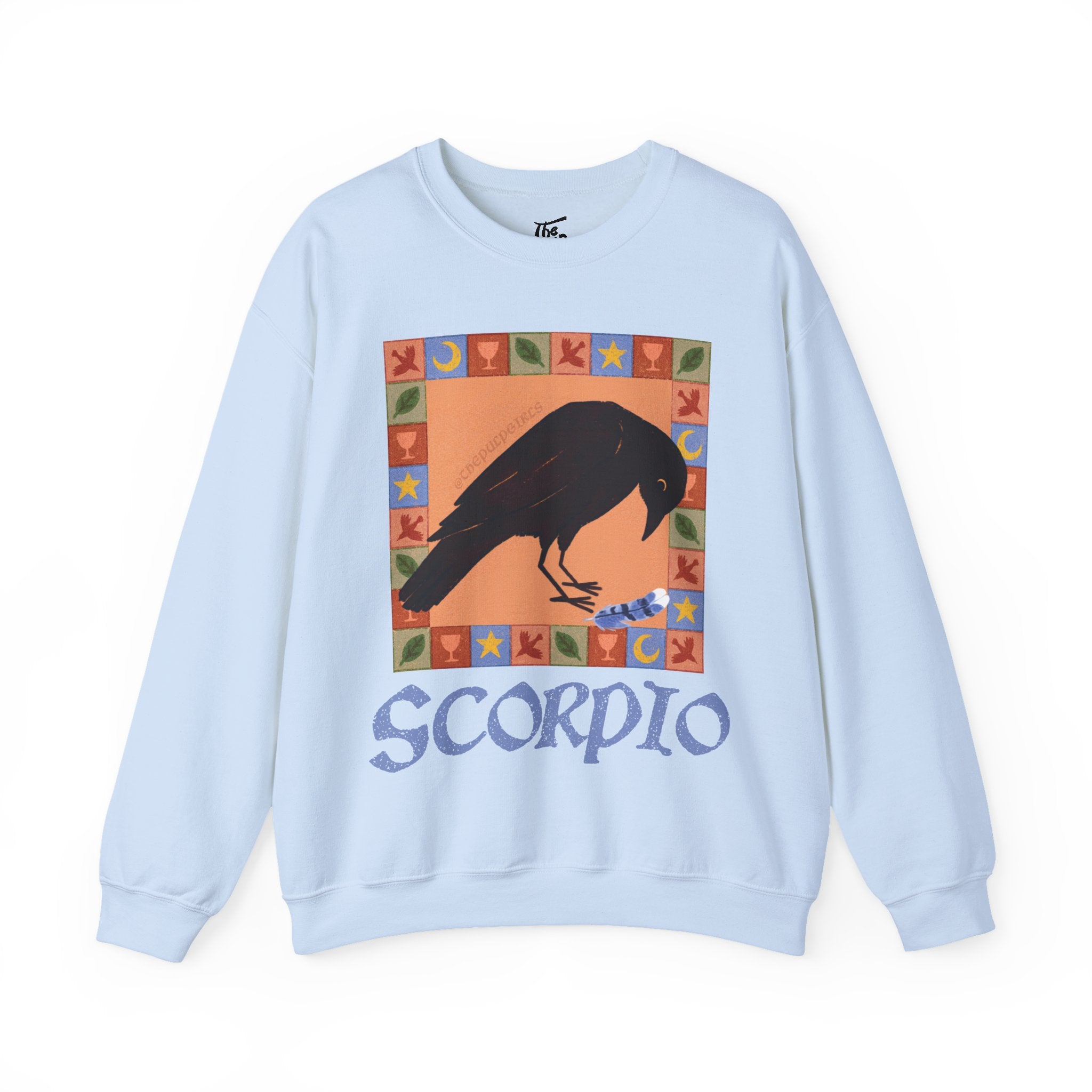 Scorpio Whimsical Crow Crewneck Sweatshirt