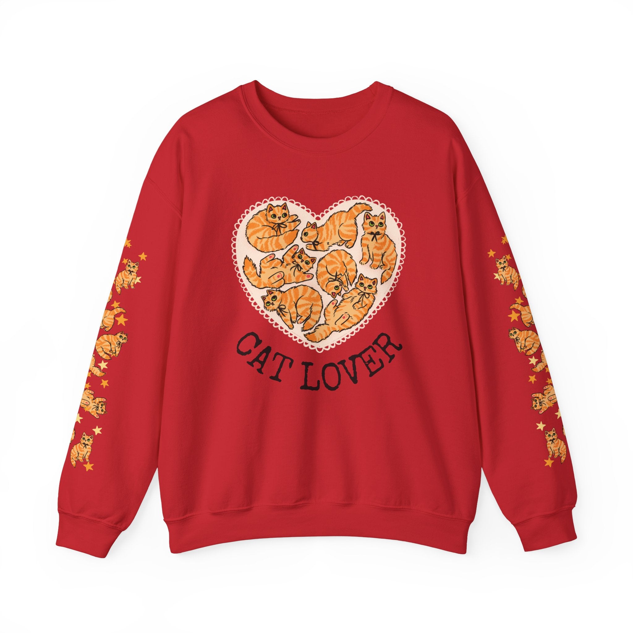 Orange Cat Lover Crewneck Sweatshirt