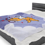 Cupid Pup Velveteen Plush Blanket