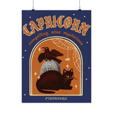 Capricorn Spooky Cat Astrology Art Print