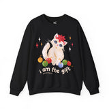 “I AM THE GIFT” Christmas Cat Sweatshirt