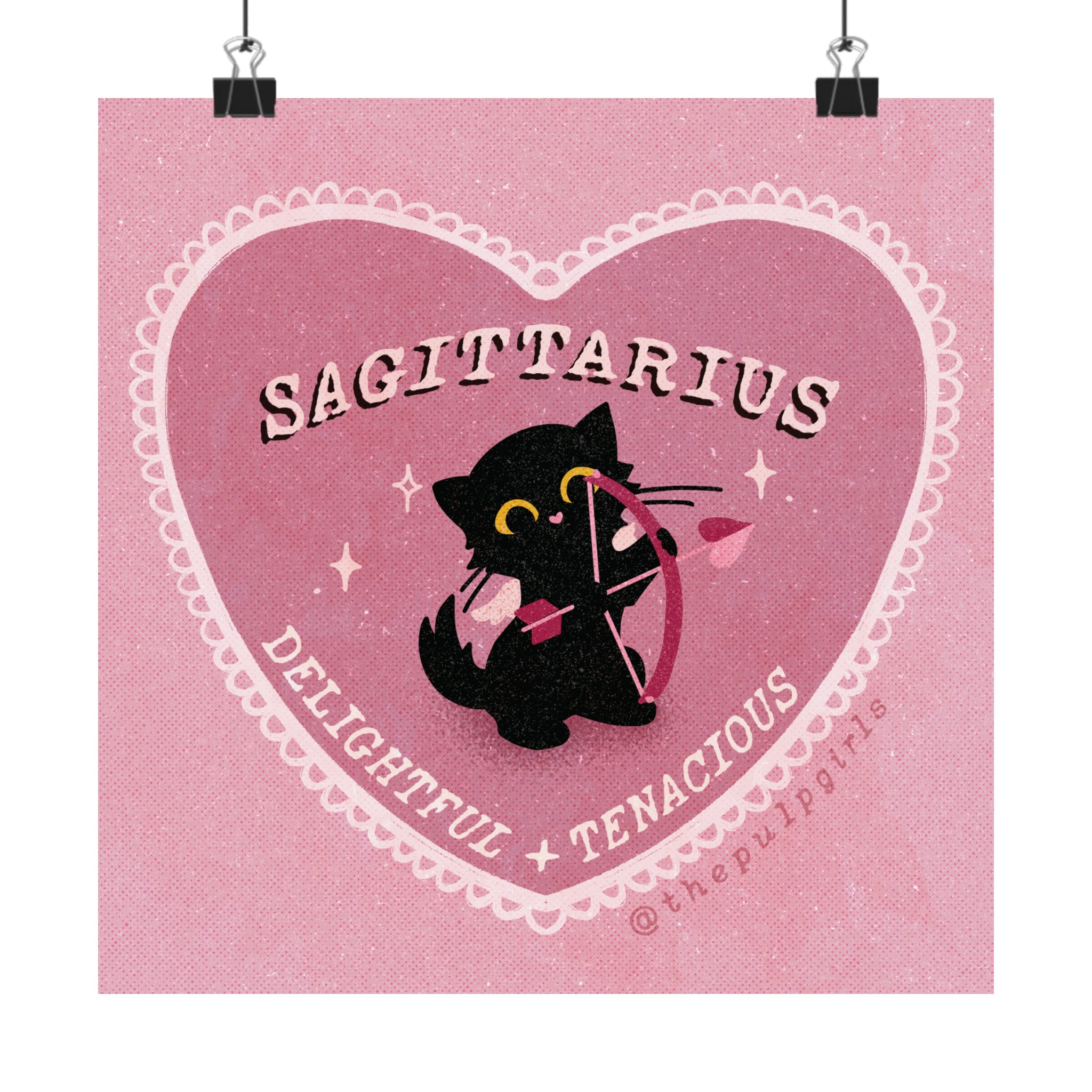 Sagittarius Love Cat Art Print