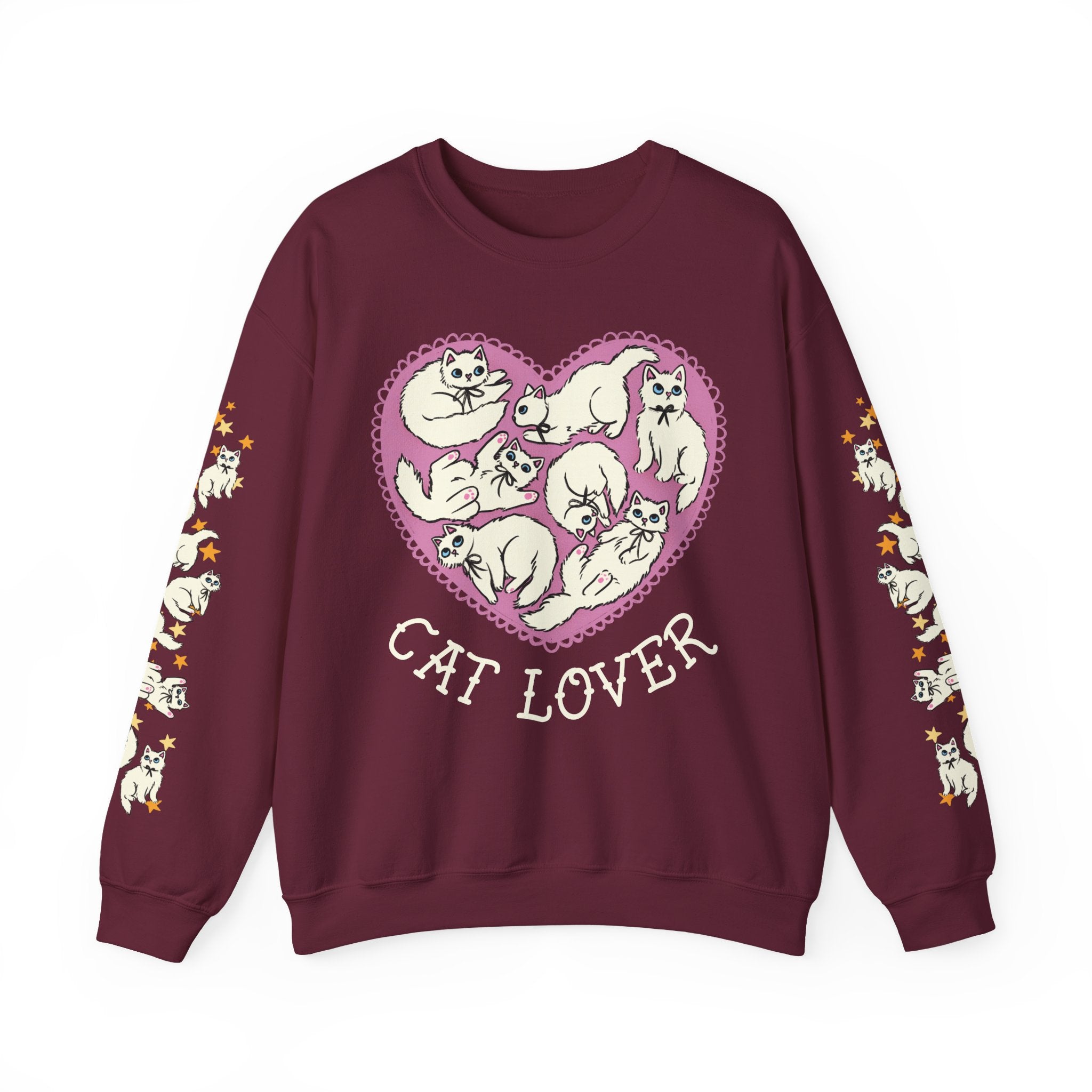 White Cat Lover Crewneck Sweatshirt