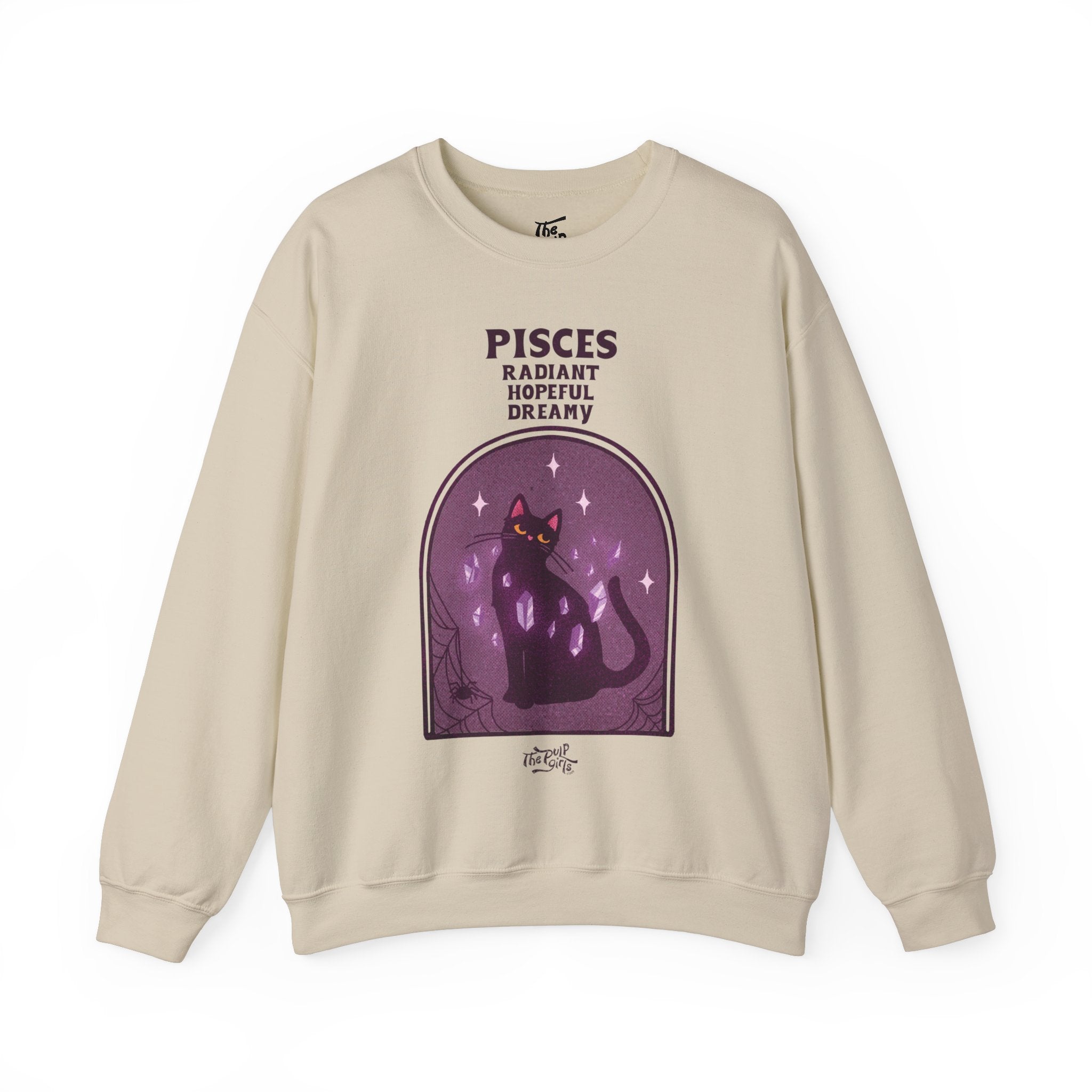 Spooky Pisces Cat Astrology Crewneck