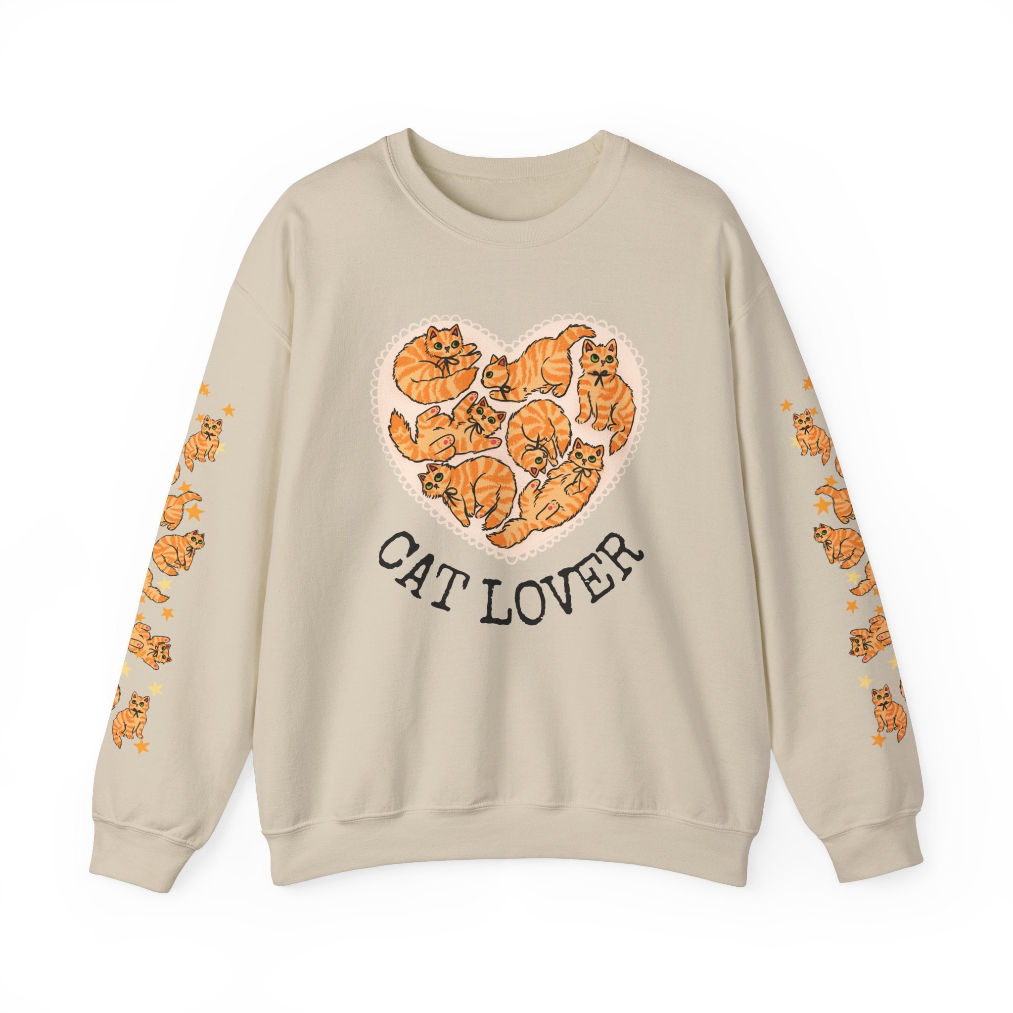 Orange Cat Lover Crewneck Sweatshirt