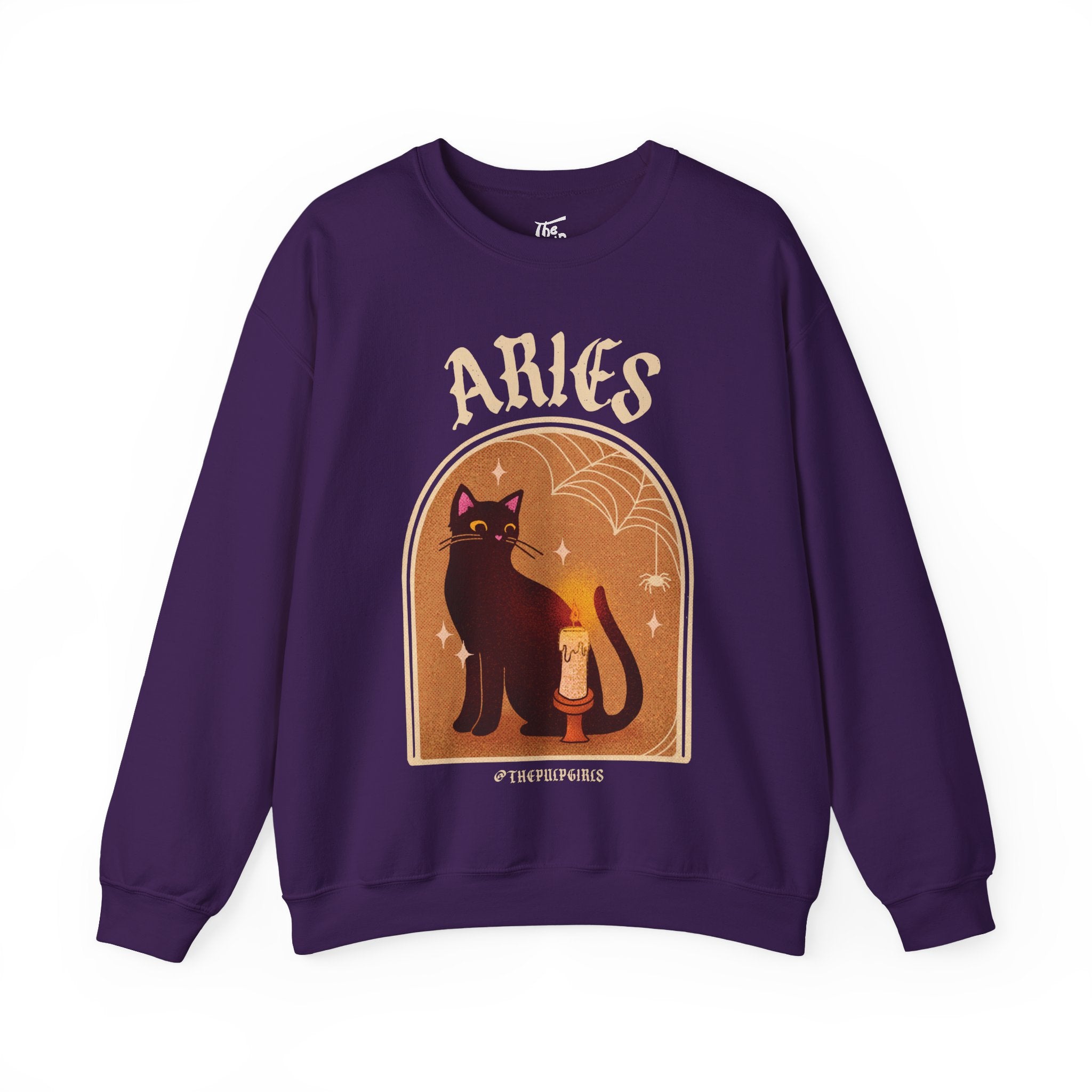Aries Spooky Cat Astrology Crewneck