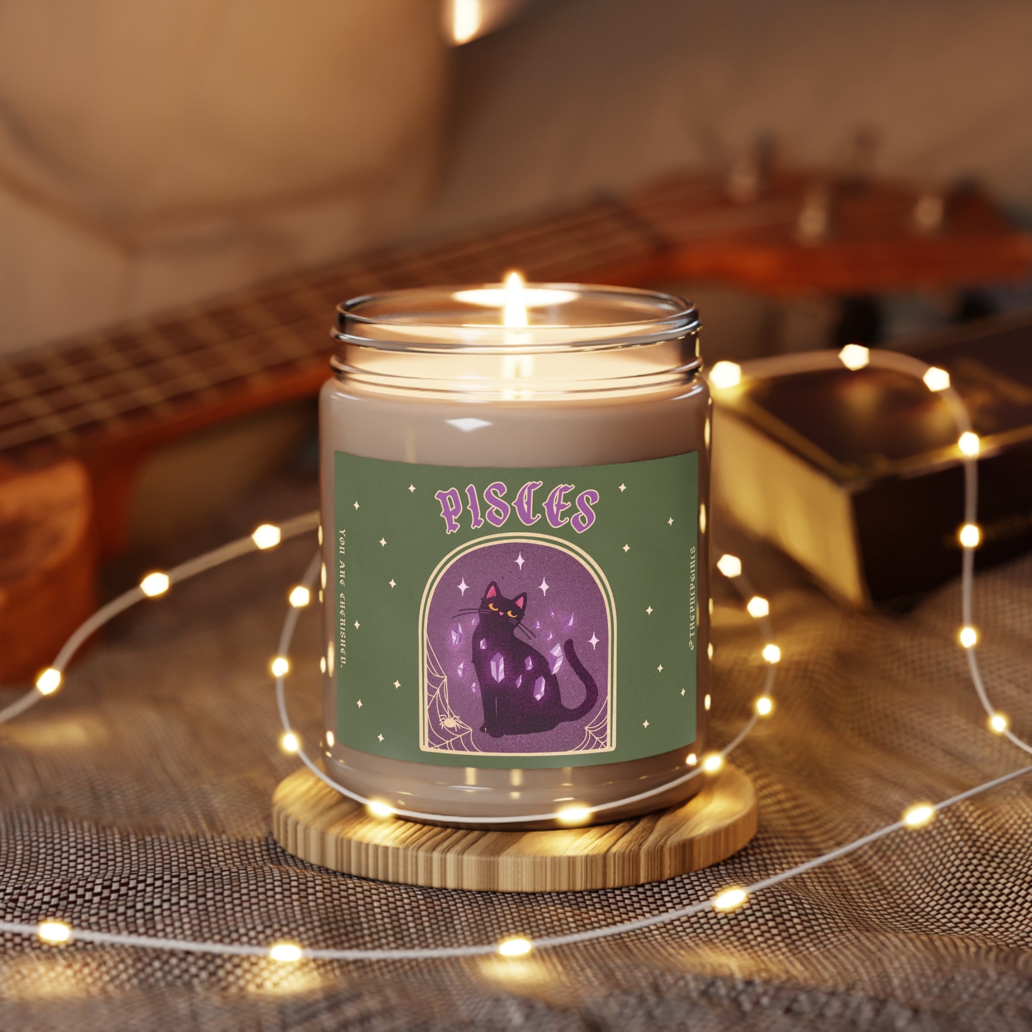 Pisces Spooky Cat Astrology Candle