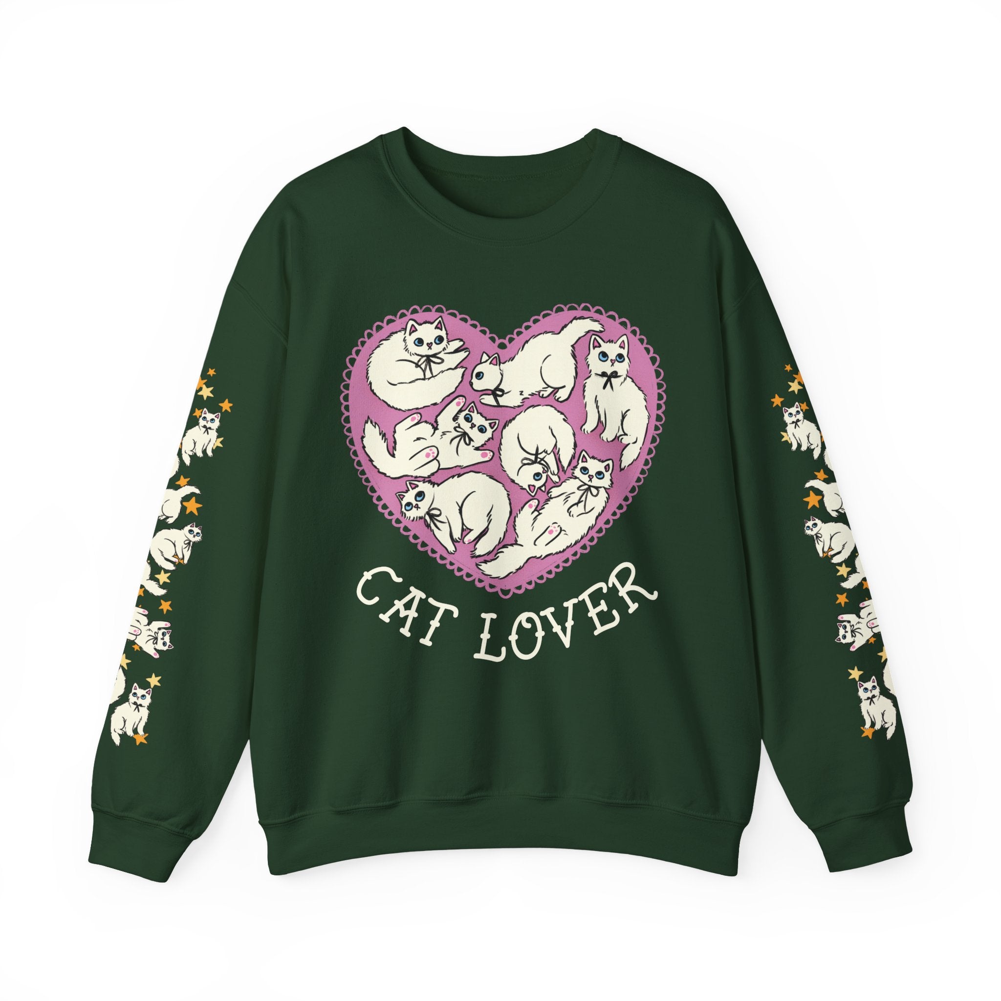 White Cat Lover Crewneck Sweatshirt