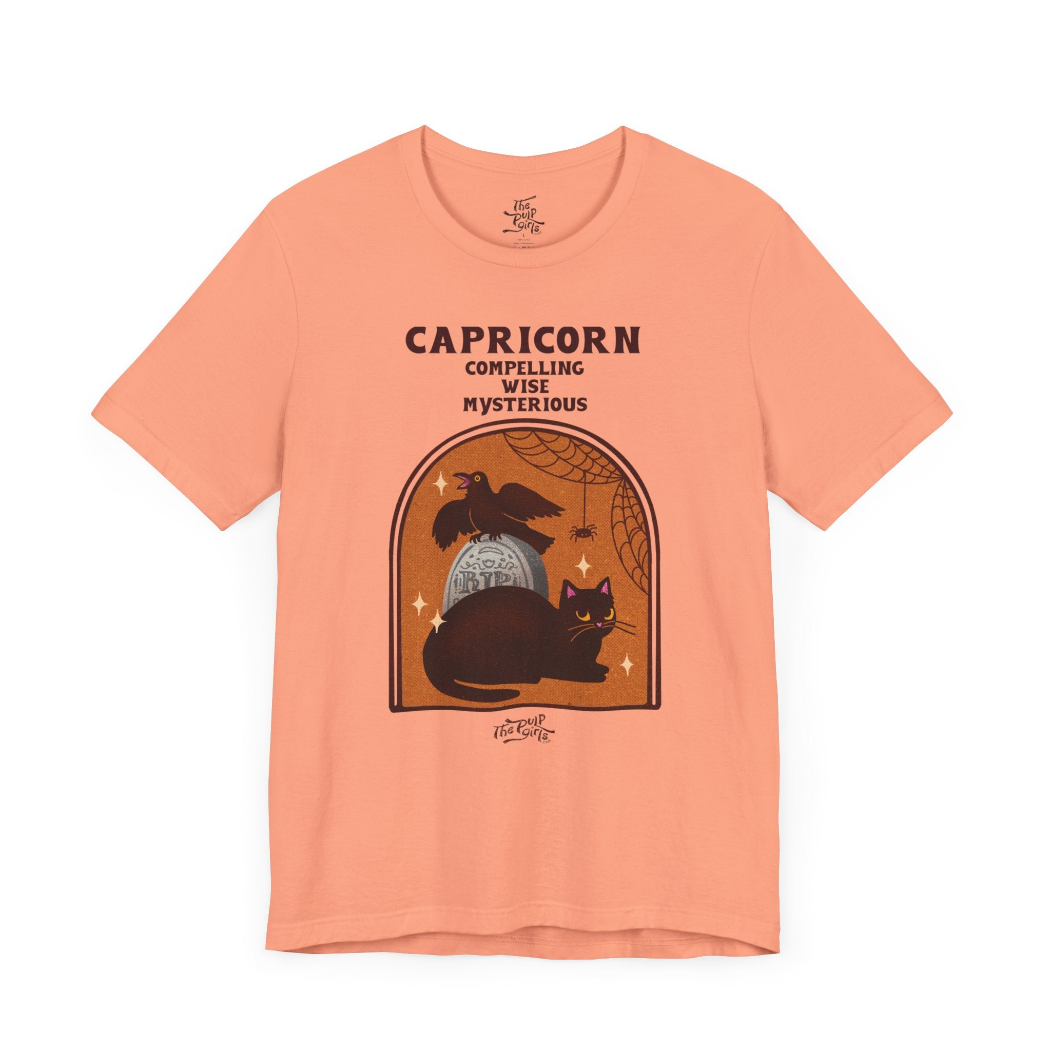 Spooky Capricorn Cat Astrology Tee