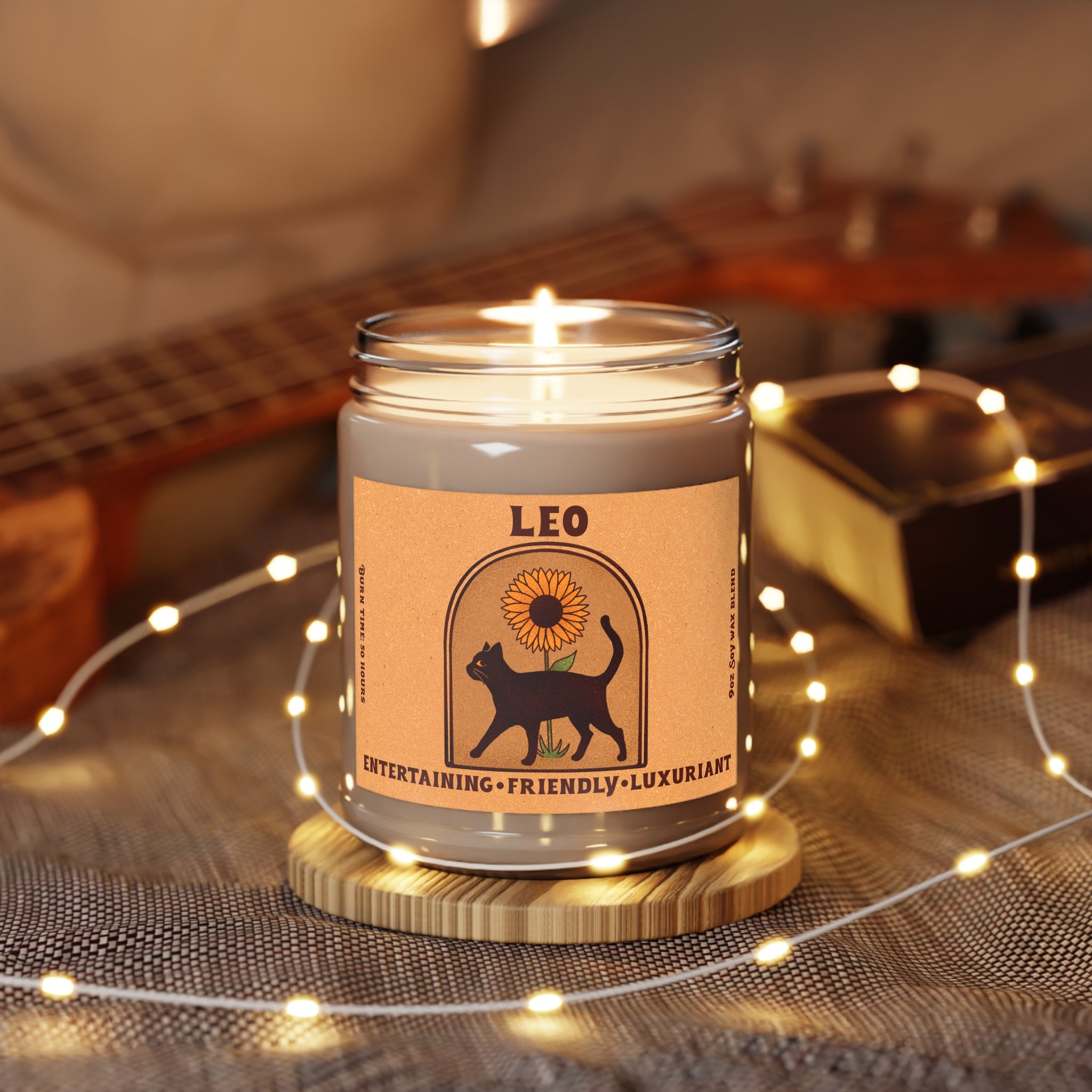 Leo Cat Astrology Candle