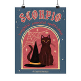 Scorpio Spooky Cat Astrology Art Print