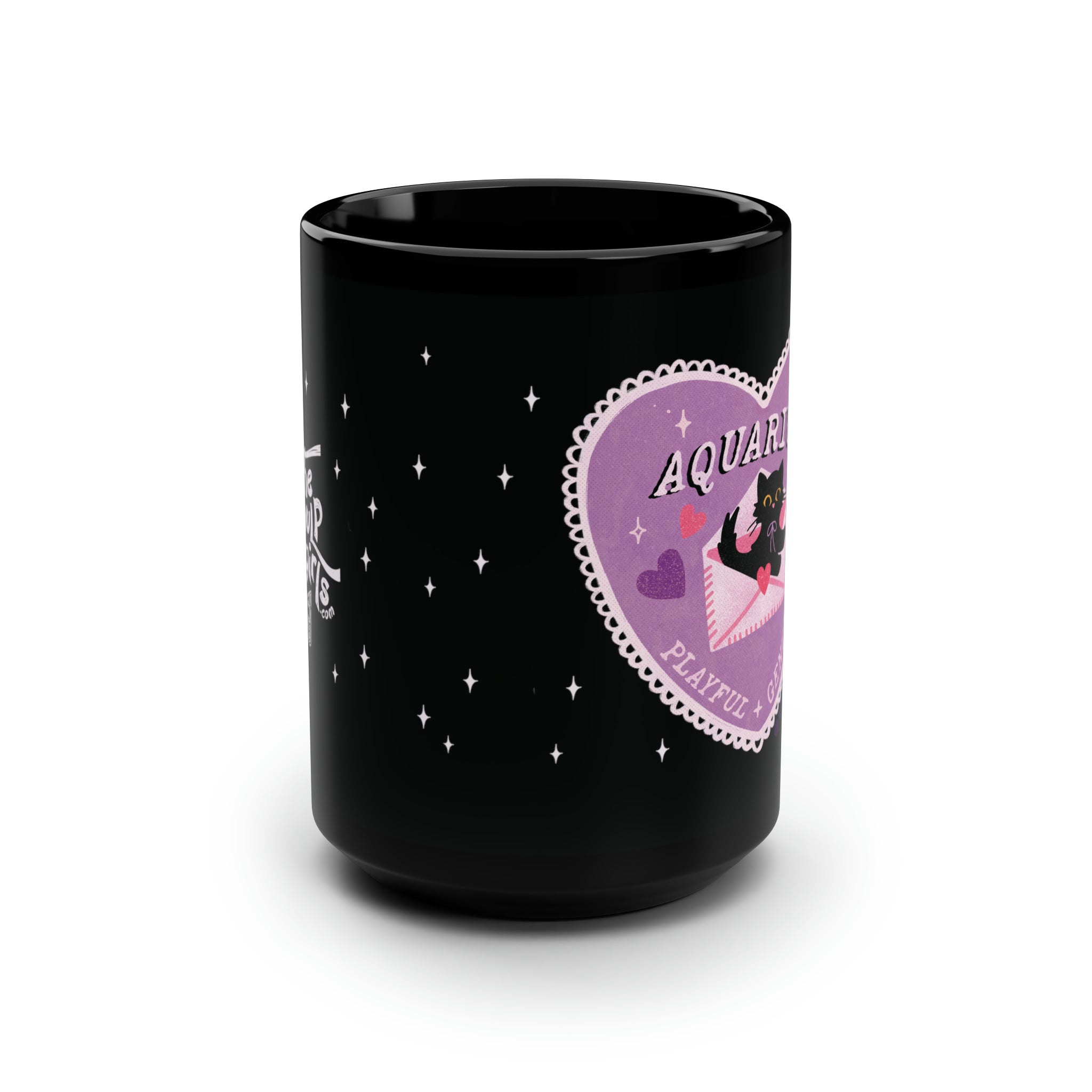 Love Cat Astrology Mug - Aquarius 15oz