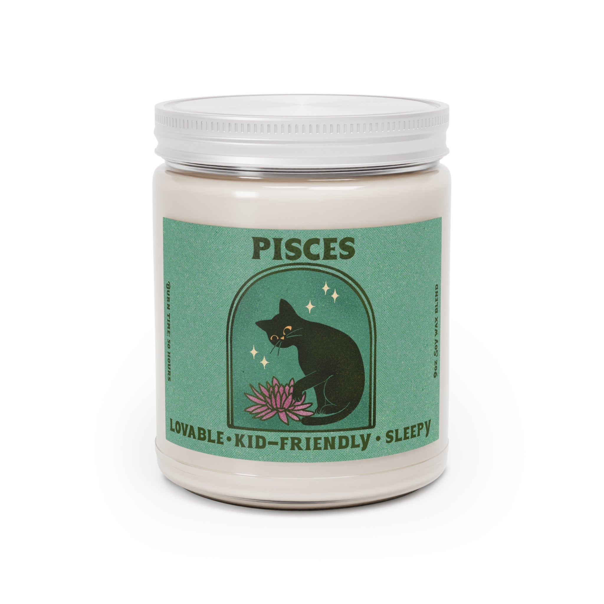 Pisces Cat Astrology Candle