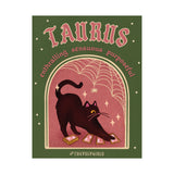 Taurus Spooky Cat Astrology Art Print
