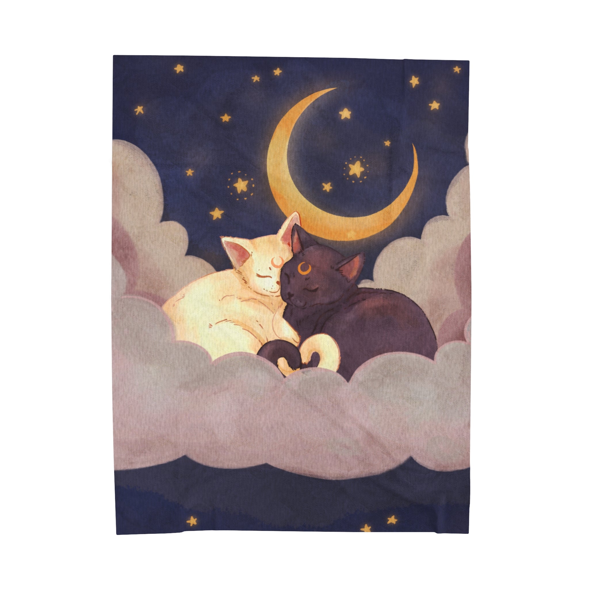 Cat Lovers Celestial Plush Blanket