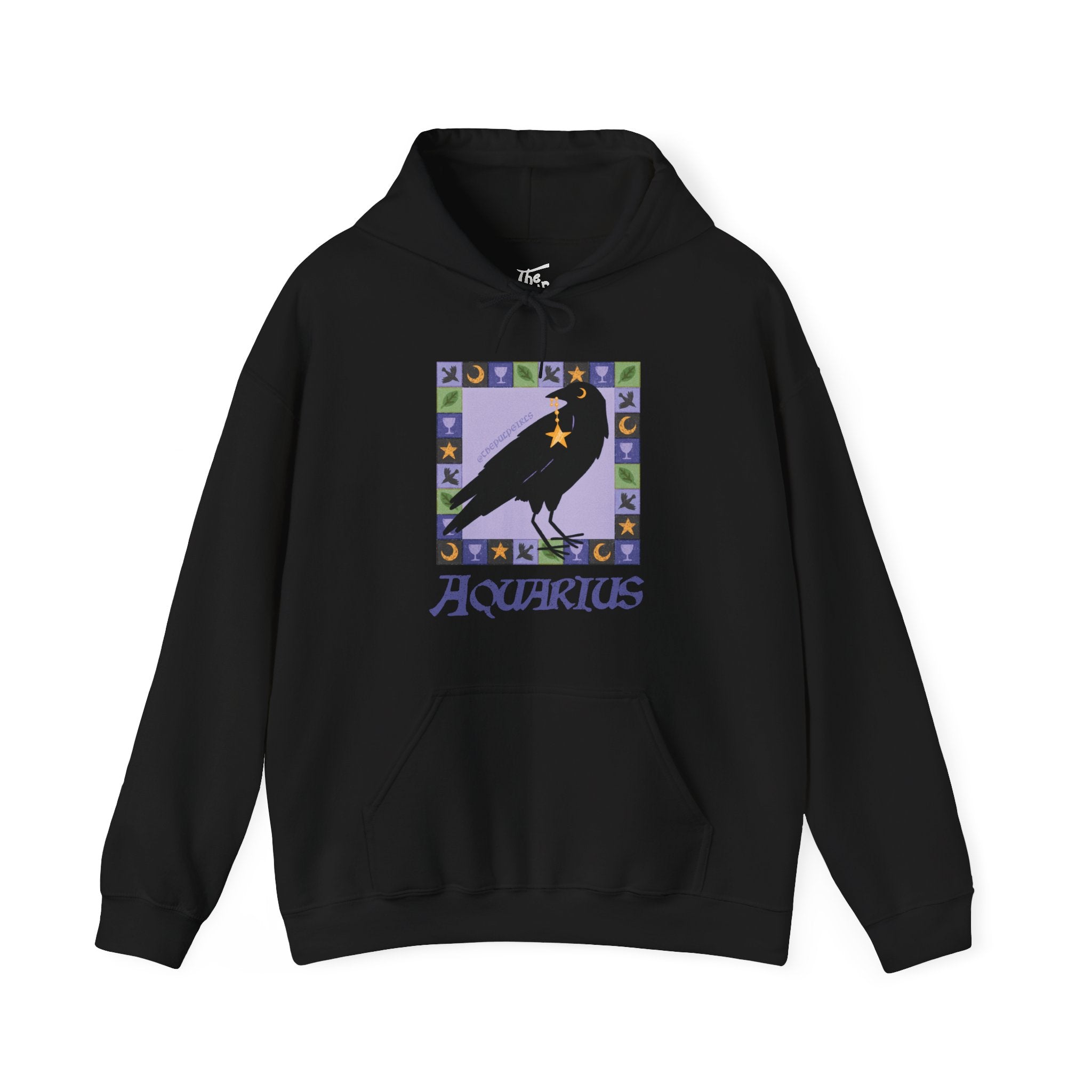 Aquarius Whimsical Crow Hoodie