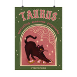 Taurus Spooky Cat Astrology Art Print
