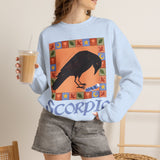 Scorpio Whimsical Crow Crewneck Sweatshirt