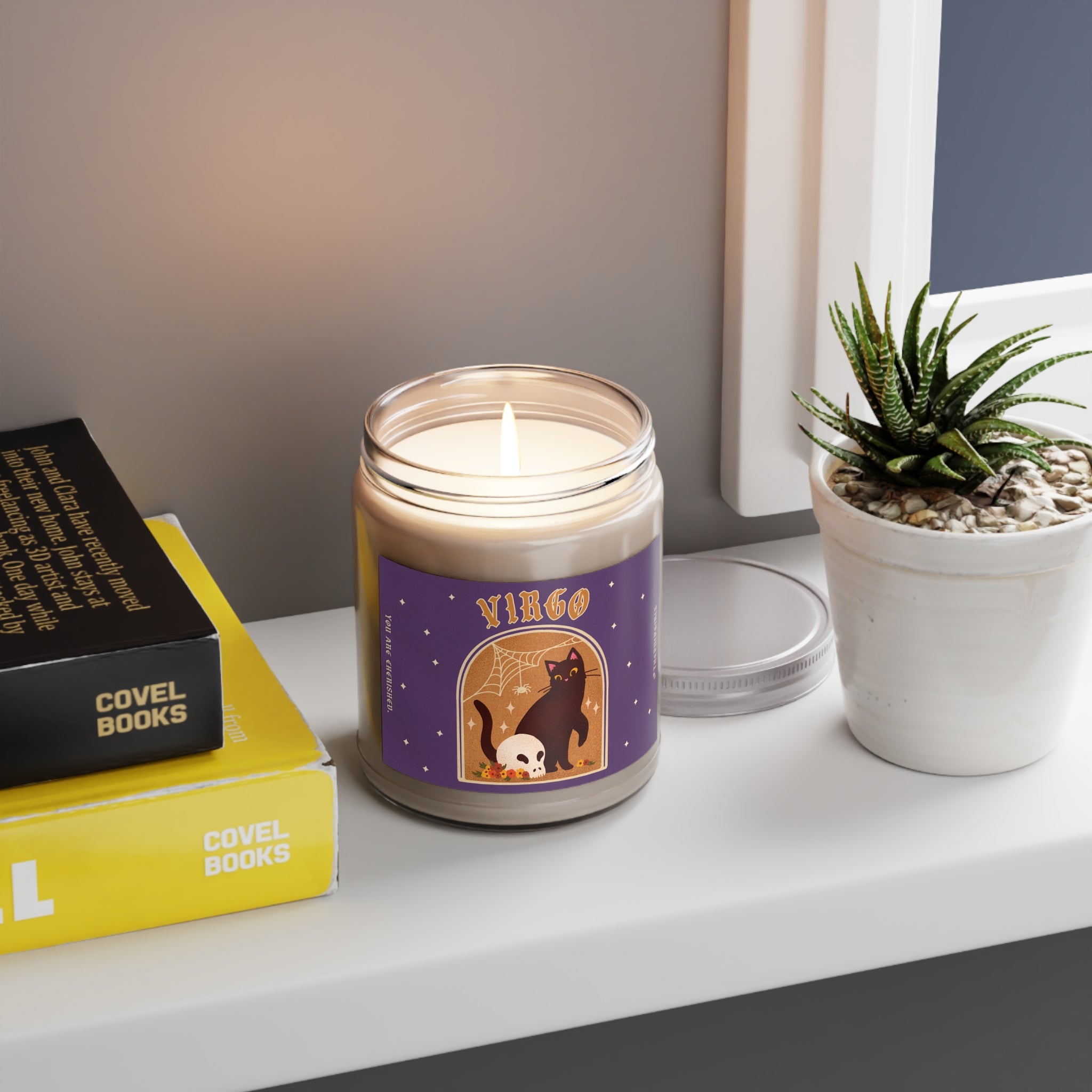 Virgo Spooky Cat Astrology Candle