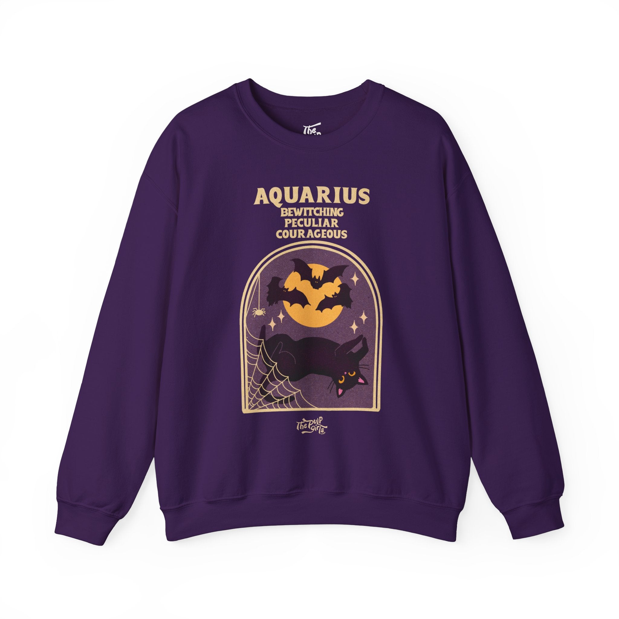 Spooky Aquarius Cat Astrology Crewneck