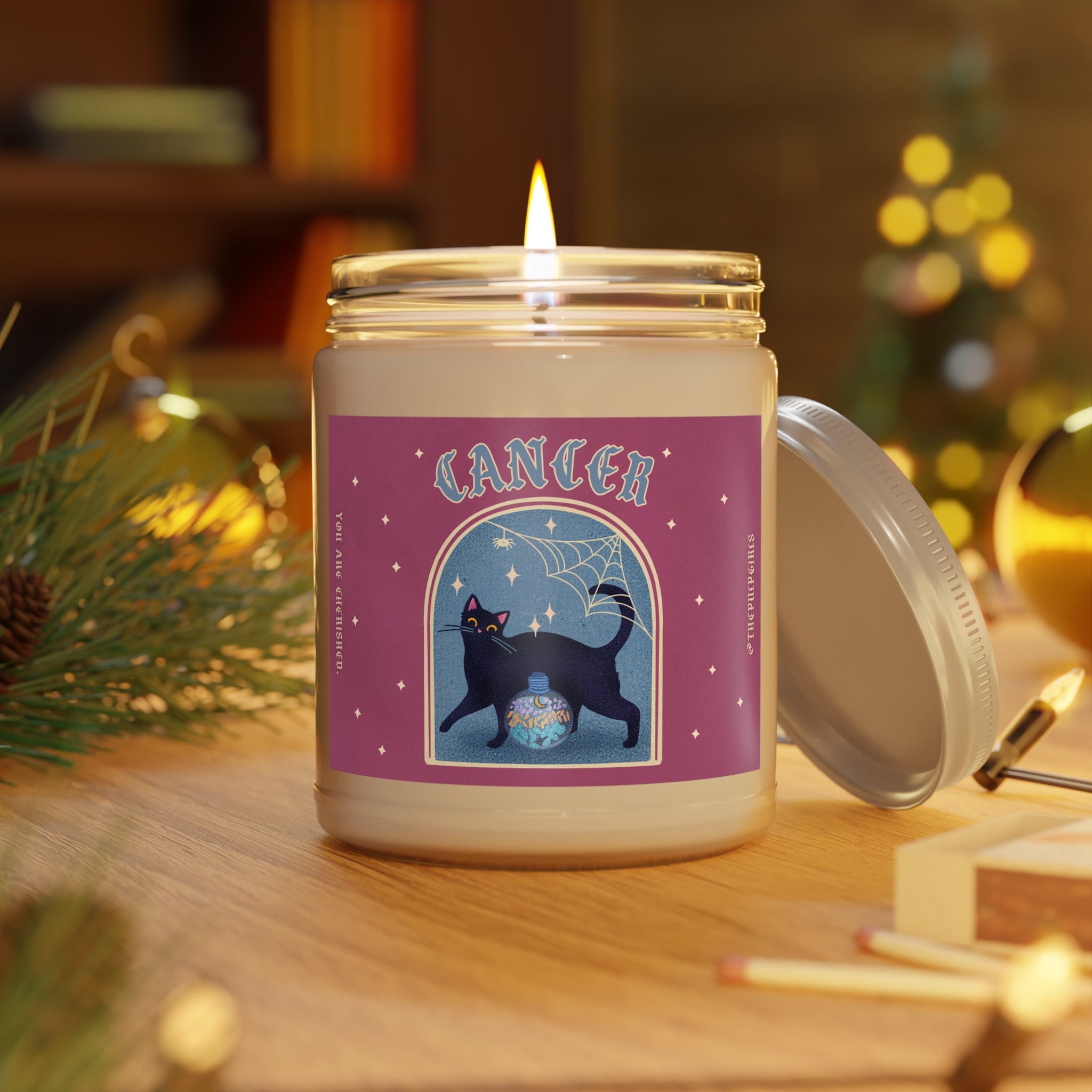 Cancer Spooky Cat Astrology Candle