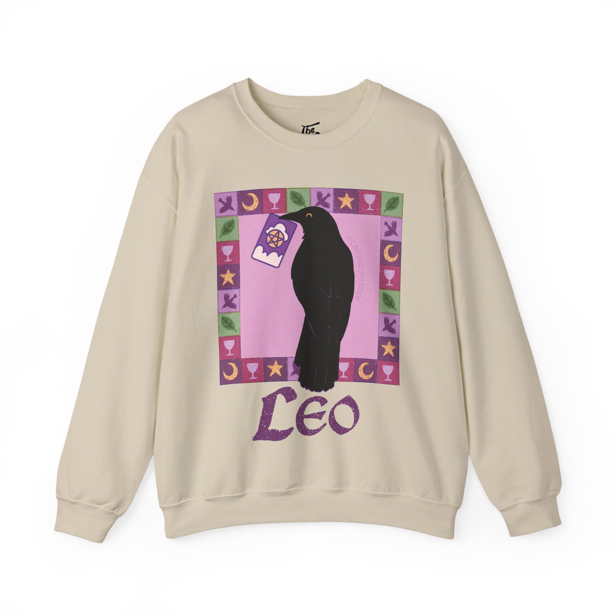 Leo Whimsical Crow Crewneck Sweatshirt