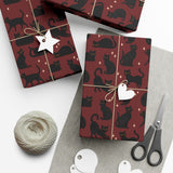 Black Cat Wrapping Paper - Vineyard Red