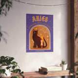Aries Spooky Cat Astrology Art Print