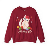 “I AM THE GIFT” Christmas Cat Sweatshirt