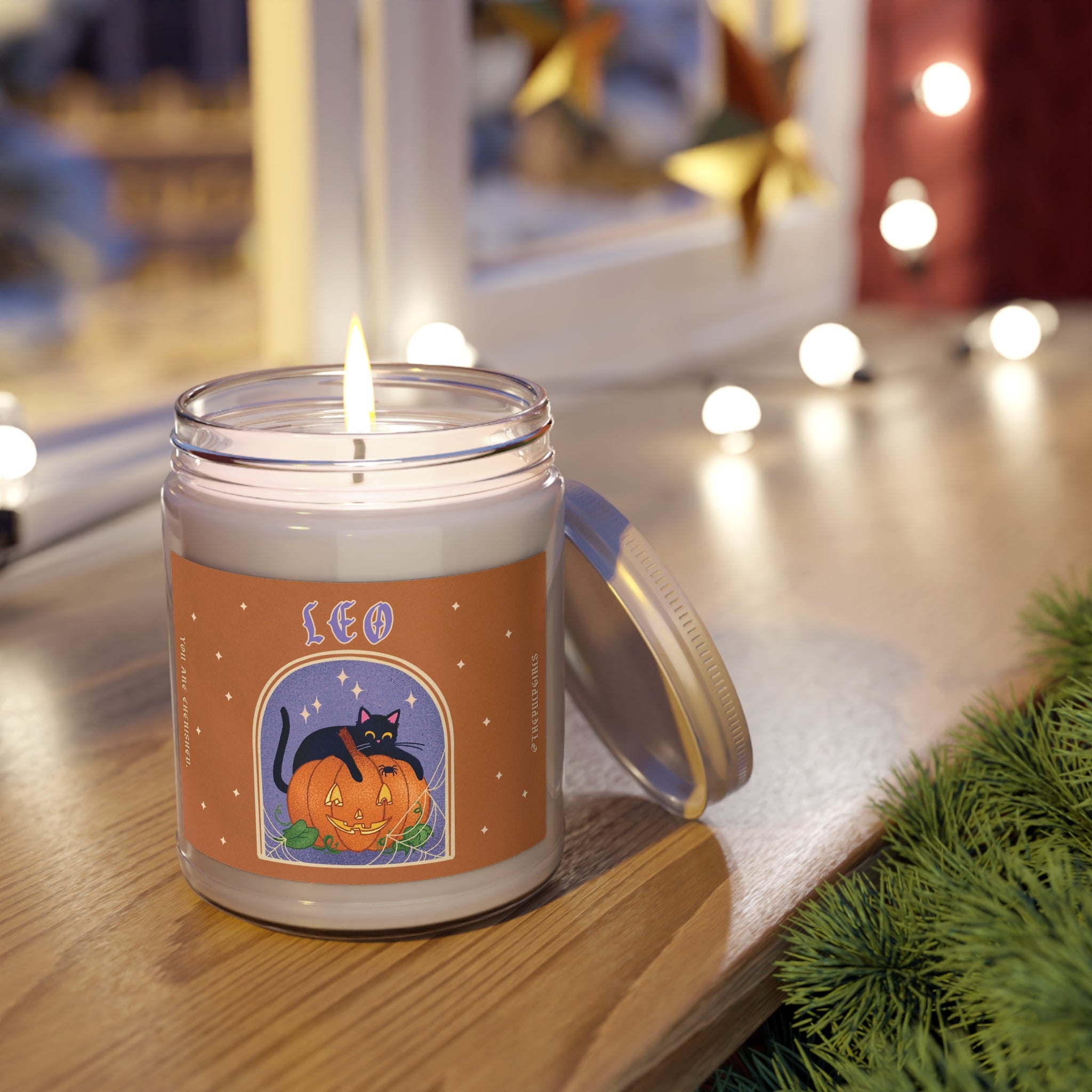 Leo Spooky Cat Astrology Candle